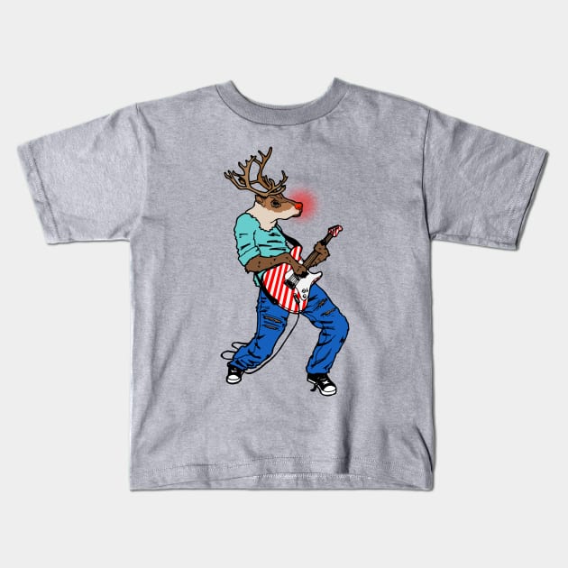 Reindeer Rock Kids T-Shirt by deancoledesign